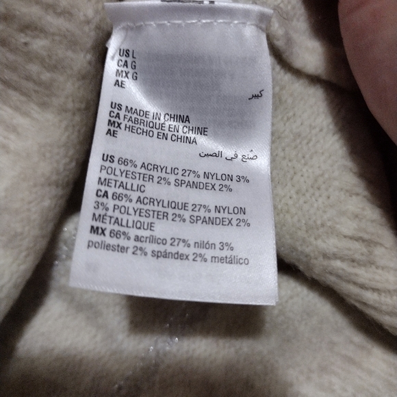 Style & Co Tan and Silver striped Cowl Neck Sweater - Picture 10 of 12